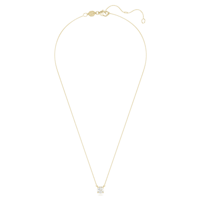 Pendentif solitaire Eternity avec diamants synthétiques, 1 ct au total, forme ronde, or jaune 14 carats Pendentif solitaire Eternity avec diamants synthétiques, 1 ct au total, forme ronde, or jaune 14 carats