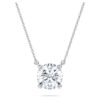 Pendentif solitaire Eternity avec diamants synthétiques de 2 carats au total, forme ronde, or blanc 14 carats Pendentif solitaire Eternity avec diamants synthétiques de 2 carats au total, forme ronde, or blanc 14 carats