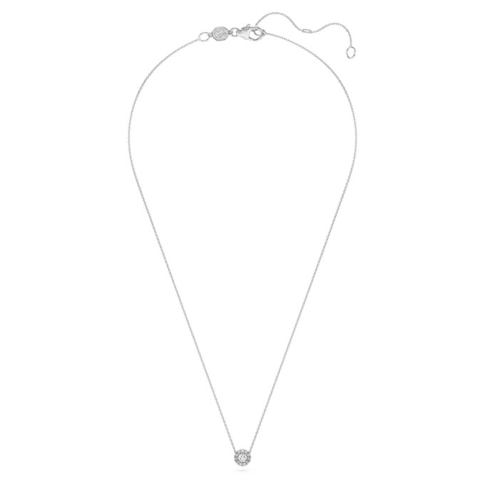 Pendentif solitaire Eternity Halo avec diamants synthétiques 0,23 ct au total, forme ronde, argent sterling Pendentif solitaire Eternity Halo avec diamants synthétiques 0,23 ct au total, forme ronde, argent sterling