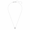 Pendentif solitaire Eternity Halo avec diamants synthétiques, 0,59 ct au total, forme ronde, or blanc 14 carats Pendentif solitaire Eternity Halo avec diamants synthétiques, 0,59 ct au total, forme ronde, or blanc 14 carats