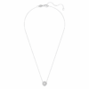 Pendentif solitaire Eternity Halo avec diamants synthétiques, 1 ct au total, forme ronde, or blanc 14 carats Pendentif solitaire Eternity Halo avec diamants synthétiques, 1 ct au total, forme ronde, or blanc 14 carats