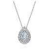 Pendentif solitaire « Eternity Halo » avec diamants synthétiques, 1 ct au total, taille poire, or blanc 14 carats Pendentif solitaire « Eternity Halo » avec diamants synthétiques, 1 ct au total, taille poire, or blanc 14 carats