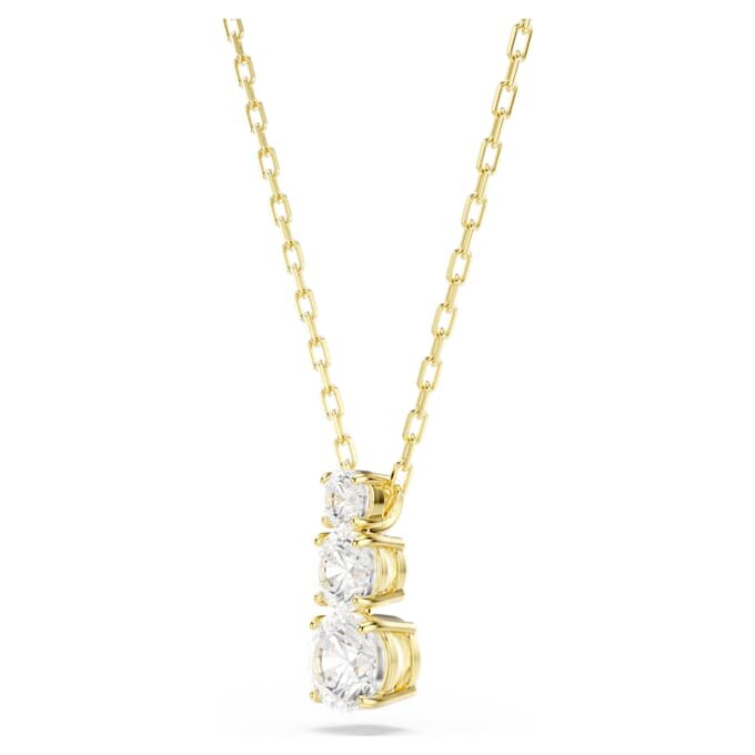 Pendentif Stilla Attract, taille ronde, blanc, plaqué or Pendentif Stilla Attract, taille ronde, blanc, plaqué or