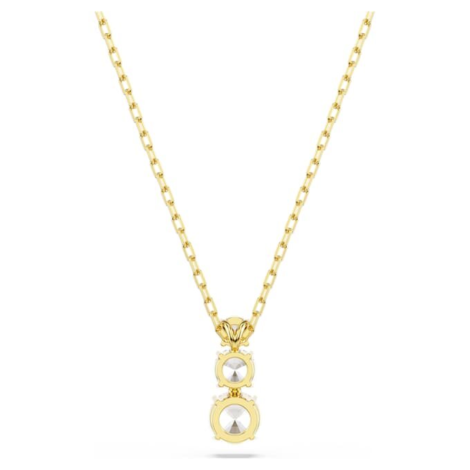 Pendentif Stilla Attract, taille ronde, blanc, plaqué or Pendentif Stilla Attract, taille ronde, blanc, plaqué or