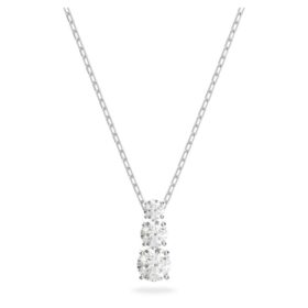 Pendentif Stilla Attract, taille ronde, blanc, plaqué rhodium