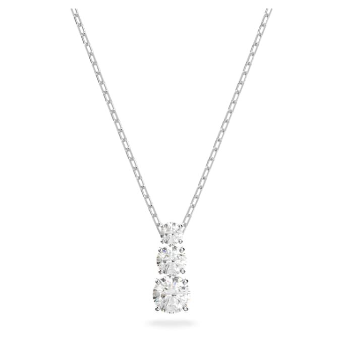 Pendentif Stilla Attract, taille ronde, blanc, plaqué rhodium Pendentif Stilla Attract, taille ronde, blanc, plaqué rhodium