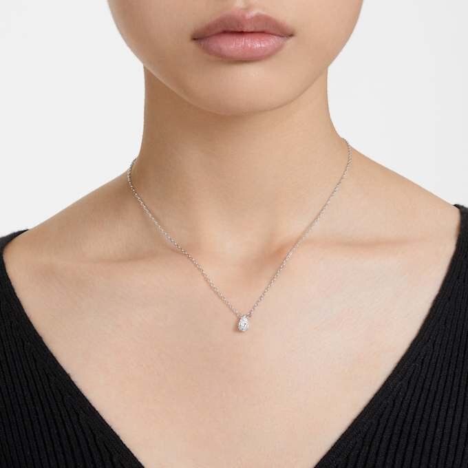 Pendentif Stilla taille poire, blanc, plaqué rhodium Pendentif Stilla taille poire, blanc, plaqué rhodium