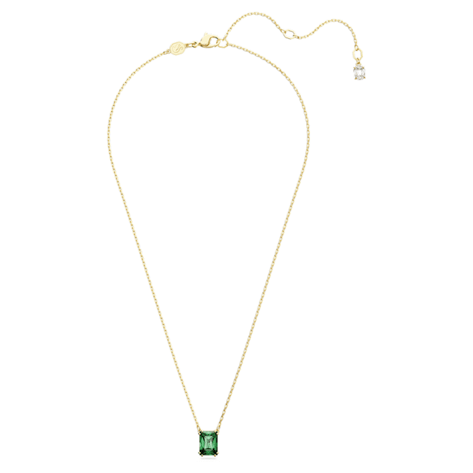 Pendentif Stilla, taille rectangulaire, vert, plaqué or Pendentif Stilla, taille rectangulaire, vert, plaqué or