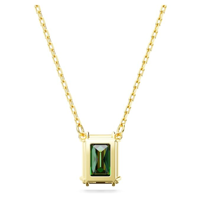 Pendentif Stilla, taille rectangulaire, vert, plaqué or Pendentif Stilla, taille rectangulaire, vert, plaqué or