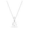 Pendentif Stilla, taille ronde, blanc, plaqué rhodium