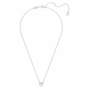 Pendentif Stilla, taille ronde, blanc, plaqué rhodium
