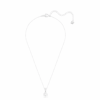 Pendentif Stilla, taille ronde, blanc, plaqué rhodium
