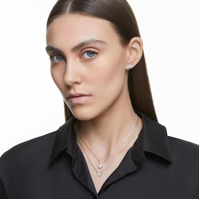 Boucles d’oreilles Stilla Attract, taille carrée, blanches, plaquées rhodium Boucles d’oreilles Stilla Attract, taille carrée, blanches, plaquées rhodium