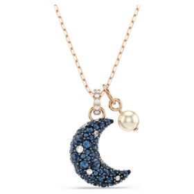 Pendentif Sublima Perle de cristal, Lune, Multicolore, plaqué or rose