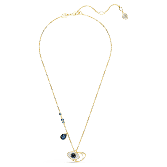 Pendentif Symbolica « Œil maléfique », bleu, plaqué or Pendentif Symbolica « Œil maléfique », bleu, plaqué or