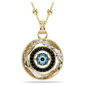 Pendentif Symbolica « Œil maléfique », taille moyenne, multicolore, plaqué or