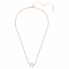 Pendentif Symbolica pavé, fer à cheval, blanc, plaqué or rose