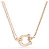 Pendentif Symbolica pavé, fer à cheval, blanc, plaqué or rose