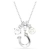 Pendentif Symbolica : perle de cristal, taille ronde, pavé, fer à cheval, blanc, plaqué rhodium Pendentif Symbolica : perle de cristal, taille ronde, pavé, fer à cheval, blanc, plaqué rhodium
