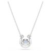 Pendentif Symbolica, taille ronde, pavé, fer à cheval, bleu, plaqué rhodium