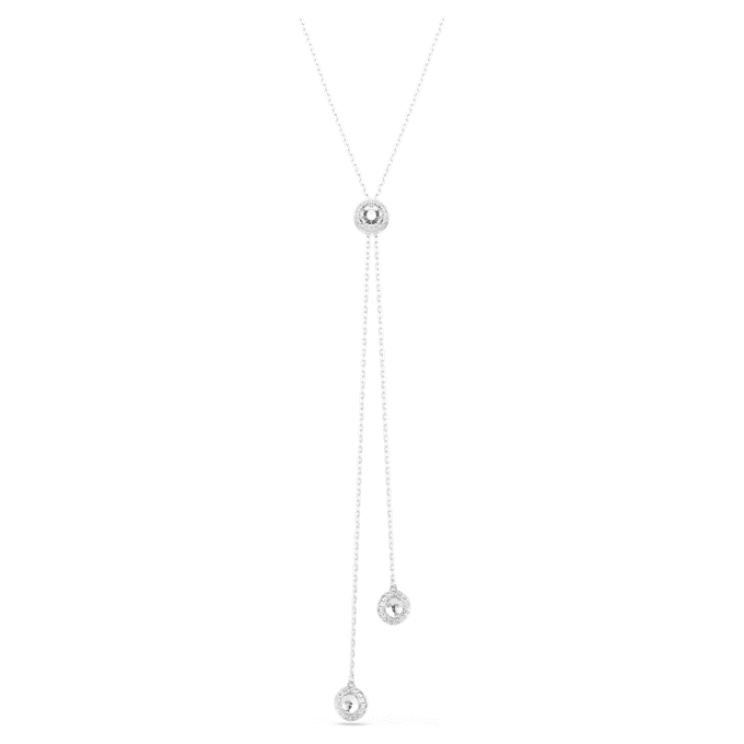 Pendentif Una Angelic en Y, taille ronde, blanc, plaqué rhodium Pendentif Una Angelic en Y, taille ronde, blanc, plaqué rhodium