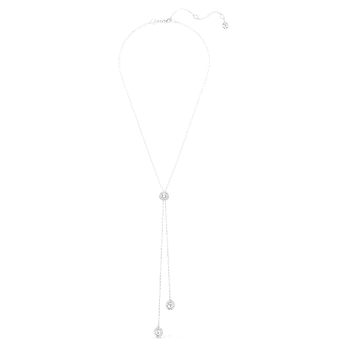 Pendentif Una Angelic en Y, taille ronde, blanc, plaqué rhodium Pendentif Una Angelic en Y, taille ronde, blanc, plaqué rhodium