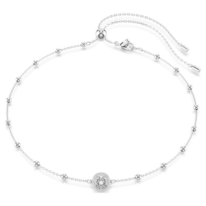 Pendentif Una Angelic, taille ronde, motifs double face, blanc, plaqué rhodium Pendentif Una Angelic, taille ronde, motifs double face, blanc, plaqué rhodium