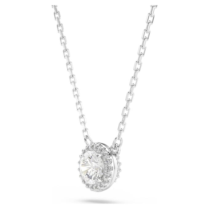 Pendentif Una Angelic, taille ronde, pavé, blanc, plaqué rhodium Pendentif Una Angelic, taille ronde, pavé, blanc, plaqué rhodium