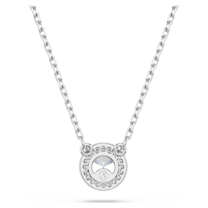 Pendentif Una Angelic, taille ronde, pavé, blanc, plaqué rhodium Pendentif Una Angelic, taille ronde, pavé, blanc, plaqué rhodium