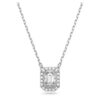 Pendentif Una à taille octogonale, blanc, plaqué rhodium Pendentif Una à taille octogonale, blanc, plaqué rhodium