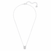 Pendentif Una à taille octogonale, blanc, plaqué rhodium Pendentif Una à taille octogonale, blanc, plaqué rhodium