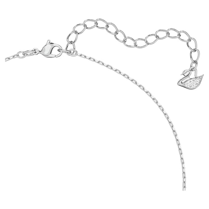 Pendentif Una à taille octogonale, blanc, plaqué rhodium Pendentif Una à taille octogonale, blanc, plaqué rhodium