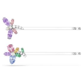 Épingles à cheveux Ariana Grande x Swarovski : formes variées, libellule, fleur, multicolores, plaquées rhodium