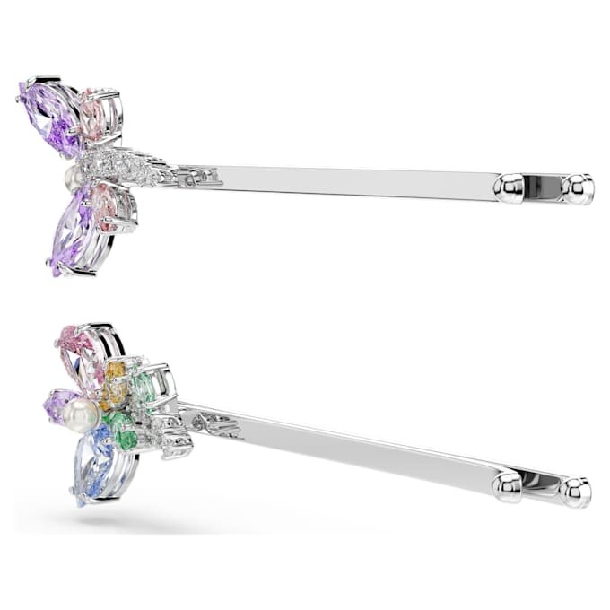 Épingles à cheveux Ariana Grande x Swarovski : formes variées, libellule, fleur, multicolores, plaquées rhodium Épingles à cheveux Ariana Grande x Swarovski : formes variées, libellule, fleur, multicolores, plaquées rhodium