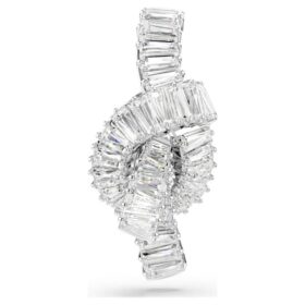Épinglette Matrix, taille baguette, nœud, blanche, plaquée rhodium Épinglette Matrix, taille baguette, nœud, blanche, plaquée rhodium