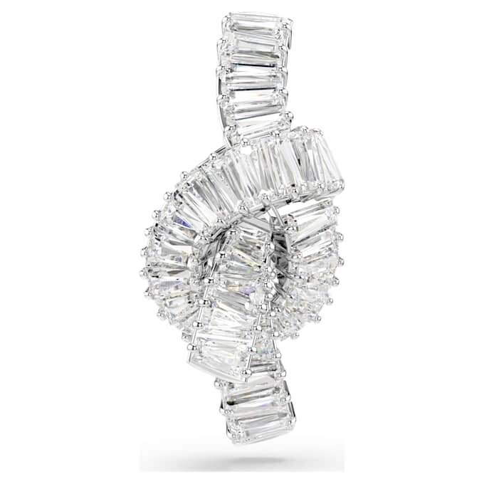 Épinglette Matrix, taille baguette, nœud, blanche, plaquée rhodium Épinglette Matrix, taille baguette, nœud, blanche, plaquée rhodium