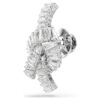 Épinglette Matrix, taille baguette, nœud, blanche, plaquée rhodium Épinglette Matrix, taille baguette, nœud, blanche, plaquée rhodium