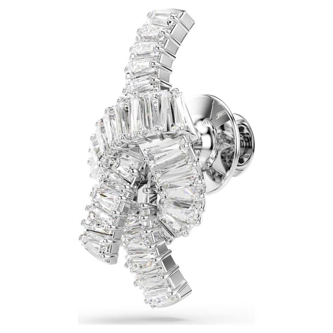 Épinglette Matrix, taille baguette, nœud, blanche, plaquée rhodium Épinglette Matrix, taille baguette, nœud, blanche, plaquée rhodium