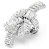 Épinglette Matrix, taille baguette, nœud, blanche, plaquée rhodium Épinglette Matrix, taille baguette, nœud, blanche, plaquée rhodium