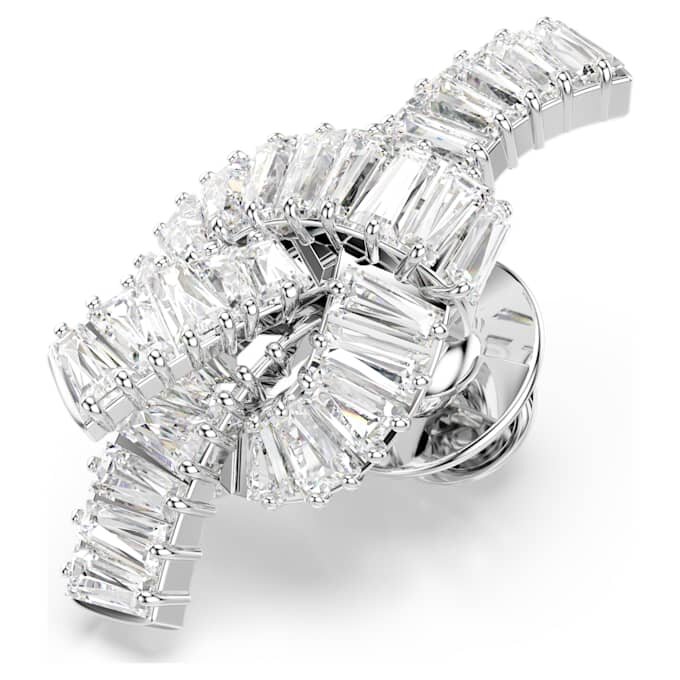 Épinglette Matrix, taille baguette, nœud, blanche, plaquée rhodium Épinglette Matrix, taille baguette, nœud, blanche, plaquée rhodium