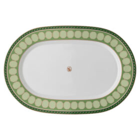 Plat de service Signum en porcelaine, grand format, vert
