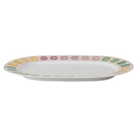 Plat Idyllia en porcelaine, motif « Crystal Print », pierres précieuses, grand format, multicolore