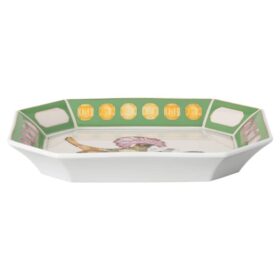 Plateau Idyllia en porcelaine, motif imprimé de cristaux, moucherolle, grand format, multicolore