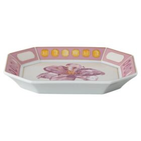 Plateau Idyllia en porcelaine, motif imprimé en cristal, fleur, petit, rose