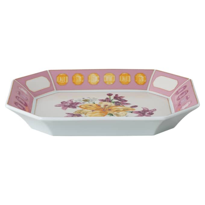 Plateau Idyllia en porcelaine, motif imprimé en cristal, fleurs, grand format, rose Plateau Idyllia en porcelaine, motif imprimé en cristal, fleurs, grand format, rose