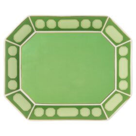 Plateau Signum en porcelaine, grand format, vert
