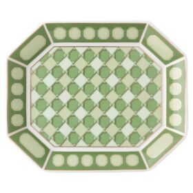 Plateau Signum en porcelaine, petit, vert