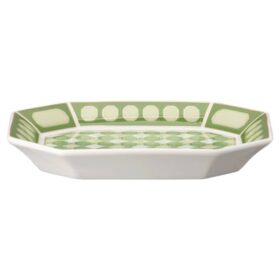 Plateau Signum en porcelaine, petit, vert