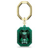 Porte-clés à cristal taillé en octogone, vert, finition métaux mélangés Porte-clés à cristal taillé en octogone, vert, finition métaux mélangés