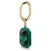 Porte-clés à cristal taillé en octogone, vert, finition métaux mélangés Porte-clés à cristal taillé en octogone, vert, finition métaux mélangés